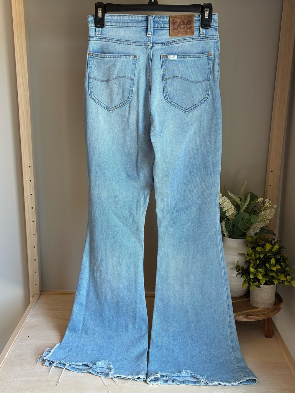 Lee Legendary Flare Jeans Size 12
Long Light Wash Distressed Mid
Rise